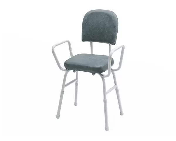 Perching Stool, Height Adjustable with arms - Slate