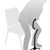 RGWS101-CROOKED-QUAD-CANE-human-using-quad Walking Stick, Quad Base, Crook Handle, Standing Assist, Bronze 850-1080mm (113Kg)